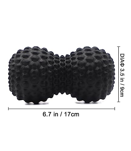 KITWILD Peanut Massage Ball, Double Lacrosse Massage Roller Ball for Deep Tissue Muscle Massage, Physical Therapy, Myofascial Release, Muscle Knots, and Yoga Therapy (Black) - color: Black