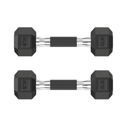 HANDBODE Hex Dumbbell Set 2.5-65 lb, Rubber Encased Hex Dumbbells for Home Gym, Weights Dumbbells Set of 2 Hand Weights for Strength Training & Fitness Exercise - size: 4 lb, Pair, style: Comfort Grip