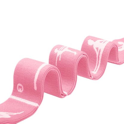12 Loop Resistance Stretch Band, Numbered Flexibility Strap for Exercise, Physical Therapy, Yoga, Pilates, Dance, Gymnastics and Rehab Training, Adjustable Stretching for Splits, Ballet,Home Workouts - color: Pink