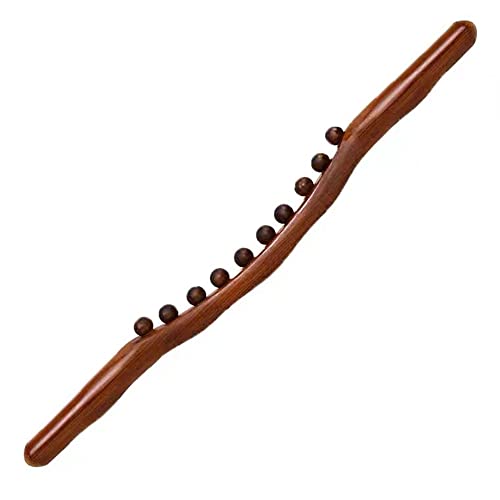 Wooden Gua Sha Massage Tools,10 Beads Lymphatic Drainage Paddle Tool,Handheld Self Body Sculpting Massage Tool,Cellulite Massage 23.6INCH - color: Style B Black 10 Beads