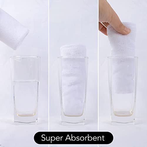 Microfiber Facial Cloths Fast Drying Washcloth 12inch x 12inch White 2 pack - color: White, size: 1 Count (Pack of 2)