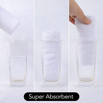 Microfiber Facial Cloths Fast Drying Washcloth 12inch x 12inch White 2 pack - color: White, size: 1 Count (Pack of 2)