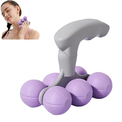 Muscle Roller Stick for Legs & Back, Silent Portable Massage Roller Ball, Deep Tissue Calf, Neck Massager, Smooth Fluid Motion with Uniform Bearing Stress for Muscles Relief (Purple) - color: Purple