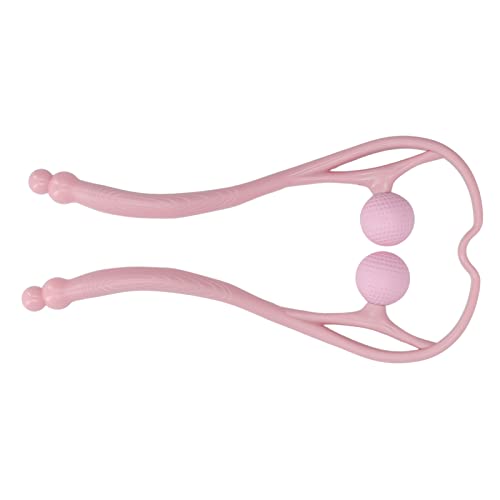 Swan Shaped Neck Massager, Handheld Dual Trigger Point Muscle Massager for Neck Shoulder Back Legs feet, with Removable Washable Soft Double Balls, Ergonomic Non Slip Grip