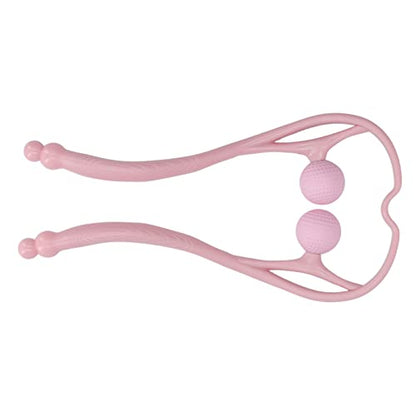 Swan Shaped Neck Massager, Handheld Dual Trigger Point Muscle Massager for Neck Shoulder Back Legs feet, with Removable Washable Soft Double Balls, Ergonomic Non Slip Grip