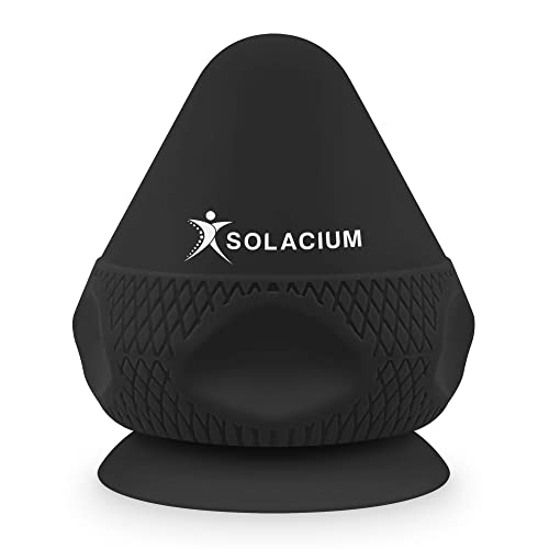 Solacium Mountable Massage Therapy Tool - Multi-Surface Suction Cup Wall Massage Tool for Sore Muscles, Myofascial Release, Stress Relief, Trigger Point and Deep Tissue Massage (Black) - color: Black