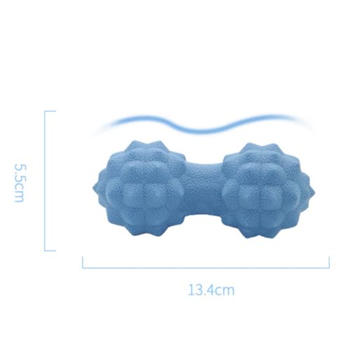 Silicone Peanut Massage Ball Double Lacrosse Muscle Massager for Trigger Point Therapy and Myofascial Release, Nordic Blue Fitness Roller for Yoga and Muscle Relaxation