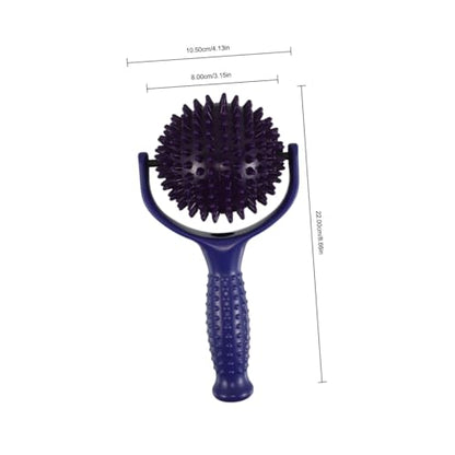 Yardwe Handheld Yoga Massage Stick with Spiky Ball, Large Muscle Roller for Shoulder and Calves, Portable Stretching Stick for Gym and Pilates Posture Correction, Blue and Purple