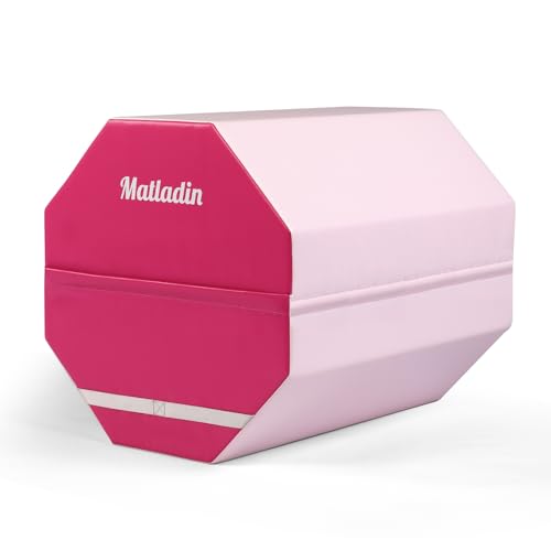 Matladin Gymnastics Octagon Tumbler Skill Shape Trainer, Exercise Gymnastic Equipment Backbend, Handsprings Tumbling Mat for Gym Exercise Cheerleading Martial Arts Home Use - color: Pink,Mist Pink