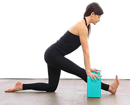 Sol Living Yoga Blocks 2 Pack High Density EVA Foam Yoga Cushion Stretching Pilates Meditation Exercise Equipment Support Deepen Poses Odor Free Non Slip Yoga Accessories - 4" x 6" x 9"- Turquoise - color: Turquoise