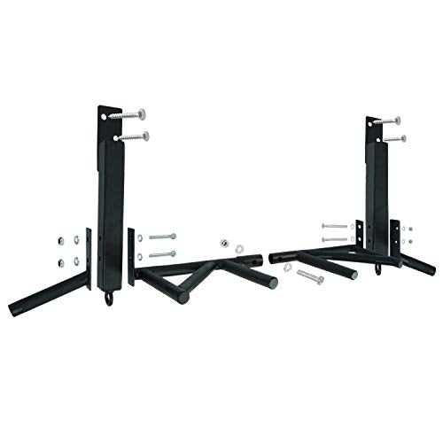 Yes4All Heavy Duty Wall Mounted Pull Up Bar – Multi-Grip Ceiling/Joist Mount Chin-Up Bar for Home Gym Strength Training, 300 lb Capacity, 5 Grip, Steel, Joist Mount, Black - color: Black