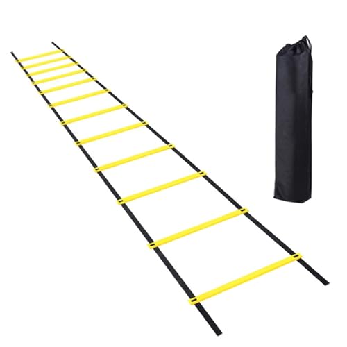 Agility Ladder Speed Ladder with Carry Bag, Plyometric Equipment, Feet Training Improves Coordination, Ideal for Athletes Adults Junior Kids(5m/16.4ft) - size: 5m/16.4ft