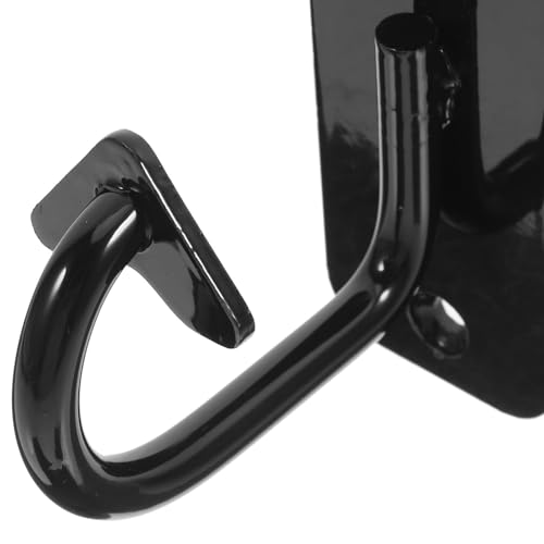 LALAFINA Hammock Wall Anchor Hooks, Heavy Duty Black Steel Hangers for Home Gym Resistance Bands and Battle Rope Workout Station, Indoor Fitness Suspension Strap Mount