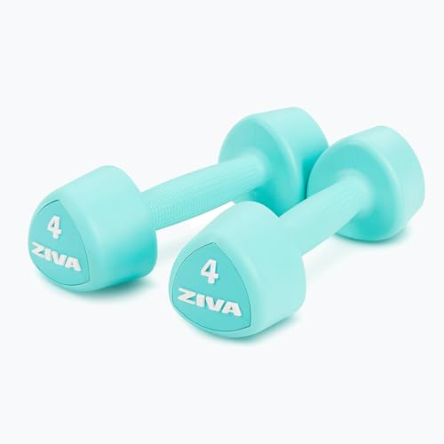 ZIVA RPU Tribell Dumbbell Pair – Premium Urethane-Coated Hand Weights with Ergonomic textured Grip & Steel Core – 2–20 lb Sets in Multiple Colors for Strength Training - color: d. 4lb - TQ
