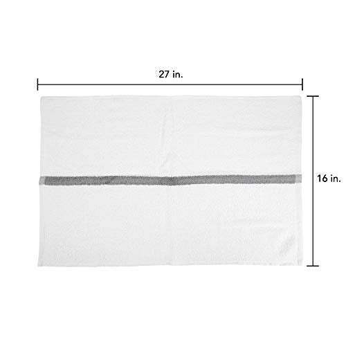 Arkwright White Hand Gym Towels - Pack of 12 - Bulk 100% Cotton Soft Quick Dry Sweat Absorbent Hotel Quality Towels for Workout, Bathroom, Spa, Pool, 16 x 27 in, Grey