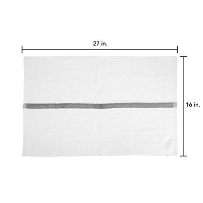 Arkwright White Hand Gym Towels - Pack of 12 - Bulk 100% Cotton Soft Quick Dry Sweat Absorbent Hotel Quality Towels for Workout, Bathroom, Spa, Pool, 16 x 27 in, Grey