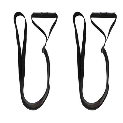 2 Pcs(Black) Kayak Stand Up Assist Strap,Adjustable Pull Up Rope Kayak Boat Standing Aid Dragging Accessories,Canoe Drag Strap with Handle