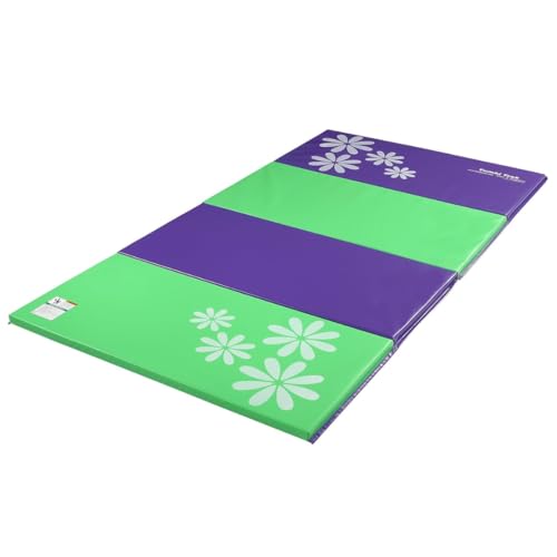 Tumbl Trak Gymnastics Folding Tumbling Panel Mat - color: Flower, size: 4'x8'x1.38"
