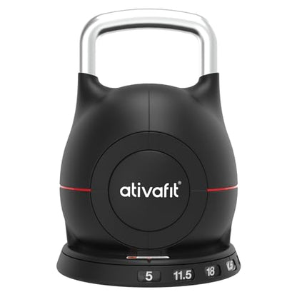 Ativafit 7 in 1 Adjustable Kettlebell 5-44lbs Adjustable Kettlebell with Solid Aluminum Handle Quick Adjustment Weights With Safety Locking Systerm Space Saving Strength Training For Full Body Home Gym Workout