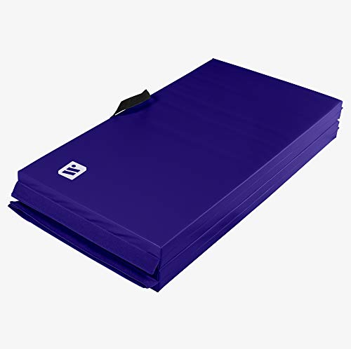 We Sell Mats 4 x 8 ft Folding Exercise Mat, 2 Inch Thick Personal Fitness & Home Gym Mat for Yoga, Pilates, Stretching & Workouts - color: Purple