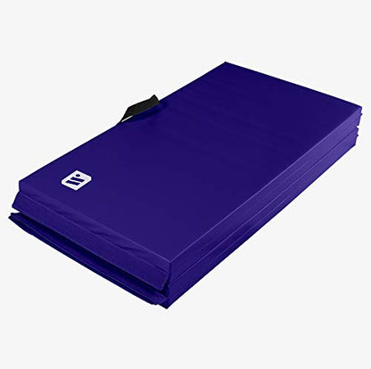 We Sell Mats 4 x 8 ft Folding Exercise Mat, 2 Inch Thick Personal Fitness & Home Gym Mat for Yoga, Pilates, Stretching & Workouts - color: Purple