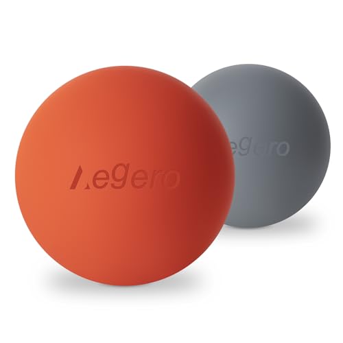 Massage Lacrosse Balls for Myofascial Release,Yoga Deep Tissue Massage,Trigger Point Therapy and Foot Plantar Fasciitis,Muscle Soreness Massager Ball (2Pack,Orange and Grey) - color: Orange/Grey