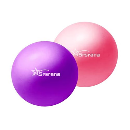 9 Inch Pilates Ball, Mini Exercise Ball for Yoga, Barre & Fitness Training - color: 1Purple&1Pink