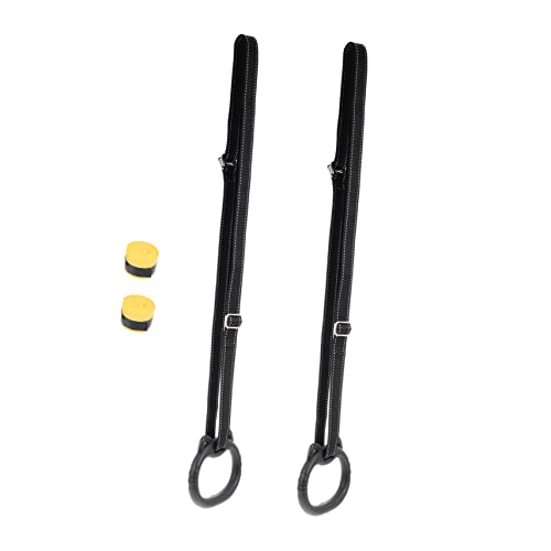 Mikikit Fitness Gym Rings Set for Children Indoor Exercise Pull-Up Rings Adjustable Straps Stretching and Training Equipment for Home Use