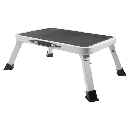 RV Step Stool,Car Accessories Adjustable Folding Step Stools with Non-Slip Platform,Camper Steps,Capacity Folding Portable Steps Ladder,Supports up to 500 lb,Fits Most RV,Trailers,Trucks,SUV