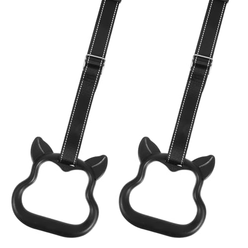 Gymnastics Rings with Adjustable Hanging Straps, Black Foldable 1m Pull-up Fitness Rings for ’s Indoor Exercise Training Set