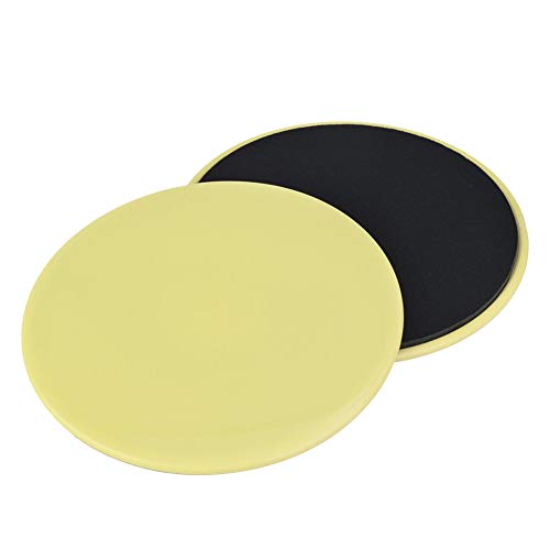 Core Slider, Gliding Discs, 2PCS Exercise Sliders, Full Body Workout for Home Gym, Yoga, Balance Training, Compact and Lightweight Exercise - color: Yellow