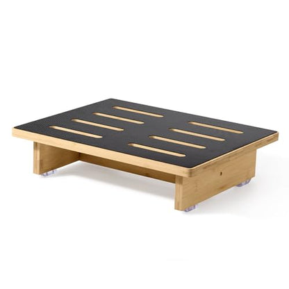 Step Stool for Adults, 3.5" Bed Step for High Beds, Non-Slip Stepping Stool with Load Capacity of 440 lbs, Wooden Step Stool for Seniors, Kids, Bedside, Shower, Kitchen Use, Beech Wood/Black