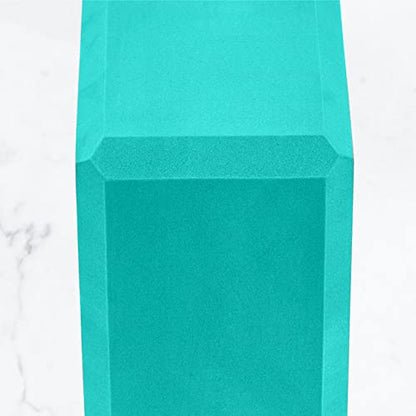 MYGA Yoga Block,Lightweight EVA Foam Yoga Brick,High Density Non-Slip Block for Yoga Poses, Pilates, Balance and Flexibility - color: Turquoise