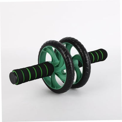 Dual-wheel Ab Roller for Core Strength with Non-slip Handles Stable Abdominal Exercise Device for Weight Loss and Fitness Training Lightweight Home Gym Equipment in Green