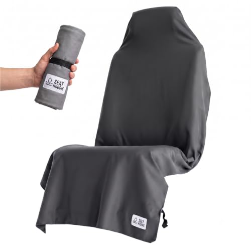 Microfiber Hooded Towel Seat Cover (Grey) - color: Grey