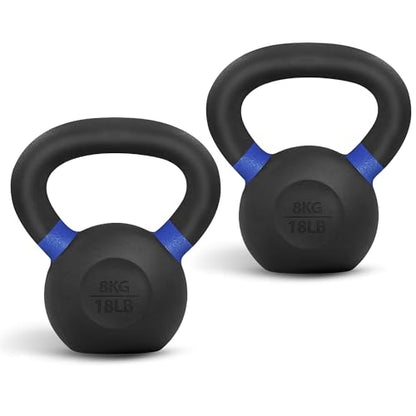 Yes4All Powder Coated Cast Iron Kettlebell, Single Deep Blue, 40 KG / 88 LB - color: Dark Blue, style: B. Pair
