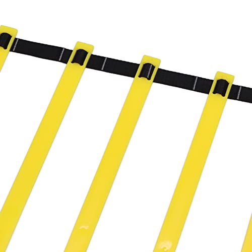 Agile Ladder Football Step Training Rope Ladder, Speed Ladder for Agility Drills, 6m 12 Rungs with Adjustable Width and Carry Bag for Soccer Basketball Volleyball