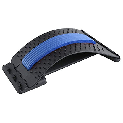 Back Stretcher - Lower and Upper Back Pain Relief, Lumbar Stretching Device，Posture Corrector - Back Support for Office Chair | Upper Back Stretcher Support and Pain Relief (Black/Blue)