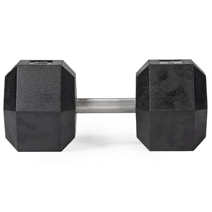 Titan Fitness Free Weights, Rubber Coated Hex Dumbbell, Straight Stainless Steel Handle, Strength Training, Full Body Workout - style: Adjustable