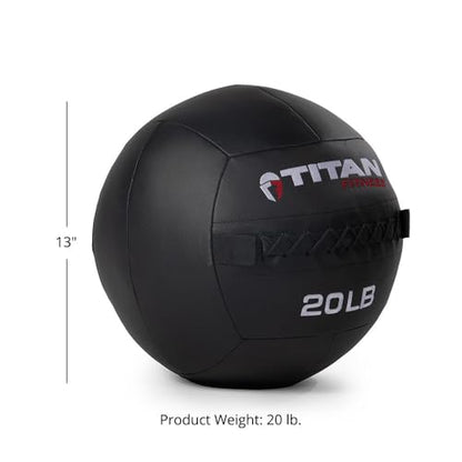 Titan Fitness Soft Shell Medicine Wall Ball, Cross-Texture Grip - size: 20 lb