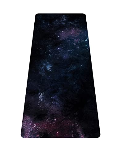 nuveti Printed Travel Yoga Mat-1/16 Inch Thick Non Slip Fitness Workout Mat with Carrying Bag, Foldable Lightweight Suede & Natural Rubber Yoga Mat for Yoga Pilates and Fitness 72" L x 24" W x 1.5mm - color: YinXing