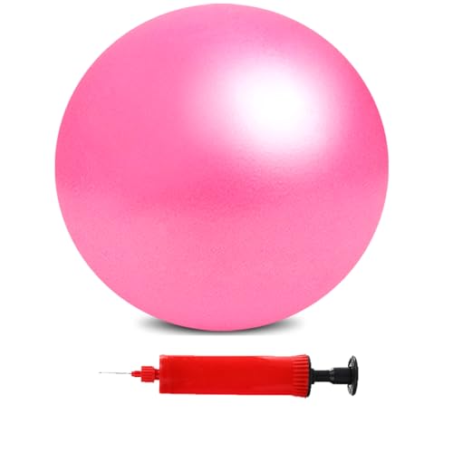 Mini Pilates Exercise Yoga Ball, 6 Inch Small Inflatable Exercise Yoga Ball,Core Training and Physical Therapy Equipment, with Pump - color: Pink, size: 6 inch