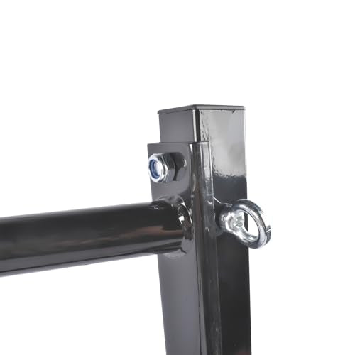 Wall Mounted Pull Up Bar 8635, Heavy Duty Chin Up Bar with 4-Level Height Adjustment, 440 lbs Capacity Home Gym Equipment for Indoor Workout, Black - color: Black, size: 50 x 23.5 x 18"