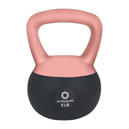 Primasole Soft Kettlebell 5lbs Shook Resistance base. Anti Slip hand Kettlebell weights for Women and Men -Home workout Kettlebells dumbbells for strength and safety.