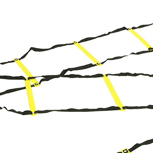 7M Agility Ladder, 14 Rung Fixed Distance Speed Training Equipment with Angle Marks for Soccer Football Fitness Coaches and Athletes - color: Yellow