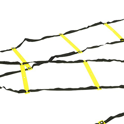 7M 14 Rung Fixed Agility Speed Ladder, Training Ladder for Soccer Football Fitness, Adjustable Length PP Agility Ladder with Angle Marks for Athletes and Coaches - color: Yellow