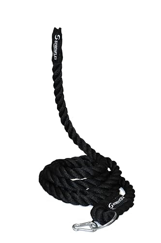 Sled Pulling Rope with Metal Ring – 1.5 Inch Heavy Duty Sled Pull Rope for Weight Sled, Gym Workout & Strength Training – Protective Nylon Sleeve – Available in 6ft to 30ft Lengths