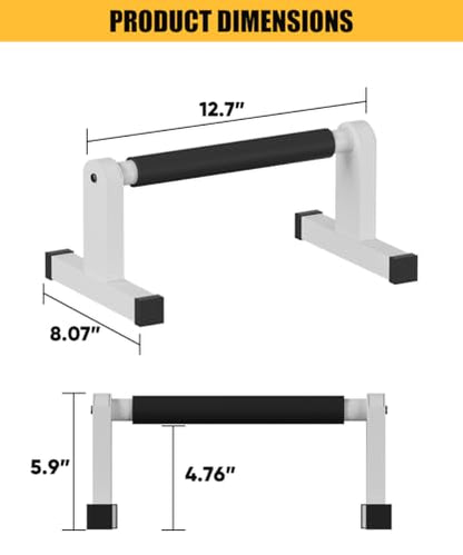 Push Up Bars, Heavey Duty Parallettes Dip Bar with Non-slip Grips for Calisthenics Planche L Sit Handstand Fitness Floor Workout, Pushup Station Handles Stand for Gym Strength Training