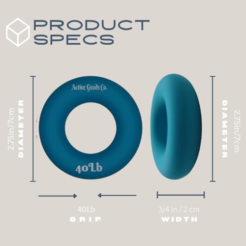 Hand Exerciser - PROFESSIONAL GRADE, Set or Single, Different Sizes. Visit to see more! Bague classique en silicone parfaite pour améliorer la force, la puissance et la vitesse dans les poignets. - size: 12.5 Single Ring - 2.5 in - 40 lb