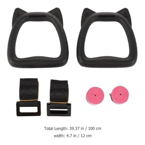 Gymnastic Rings with Adjustable Straps, 1 Meter Rope Length, Professional Pull-up Training Rings for Gymnastics and Calisthenics Exercises, 1 Pair Set